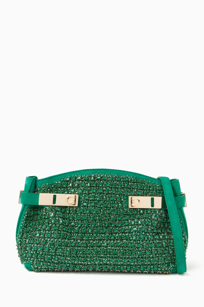 

Small Hug Pouch in Suede, Green