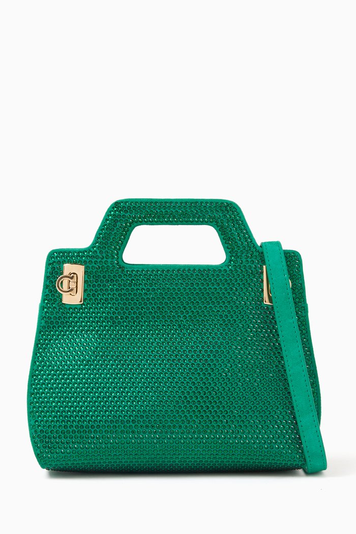 

Mini Wanda Bag in Suede, Green