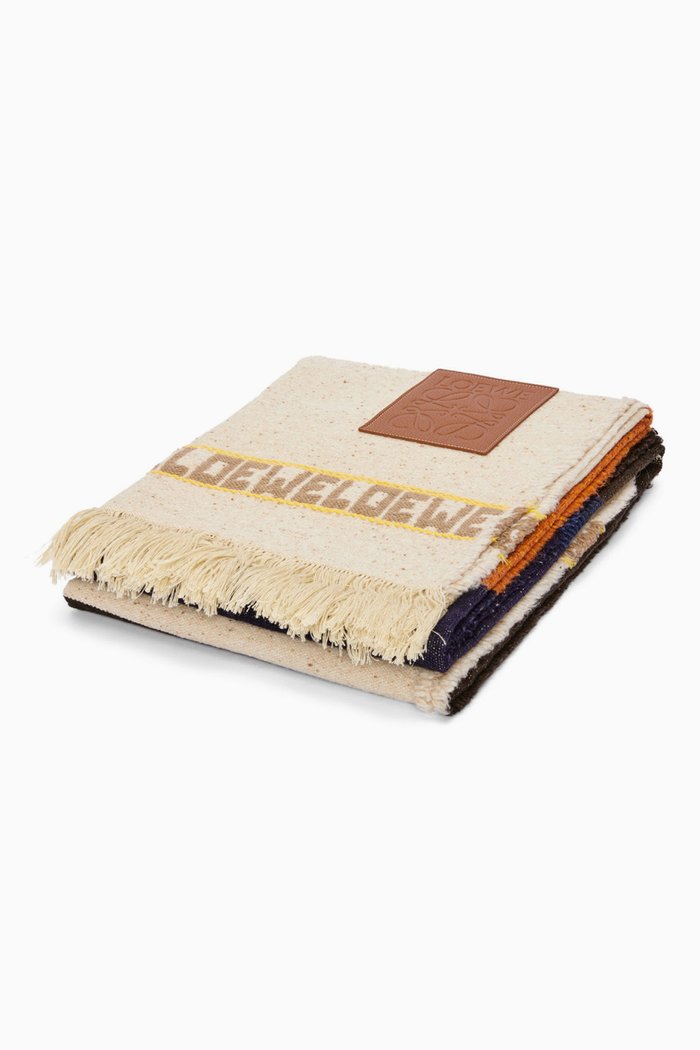 

Stripe Blanket in Wool & Linen, Orange