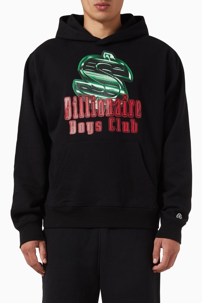 

Dollar Sign Logo Hoodie in Cotton Loopback, Black