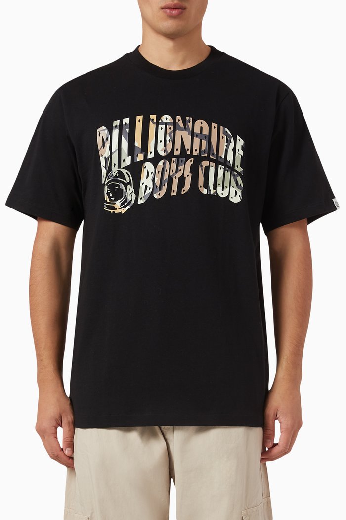 

Camo Arch Logo T-shirt in Cotton Jersey, Black