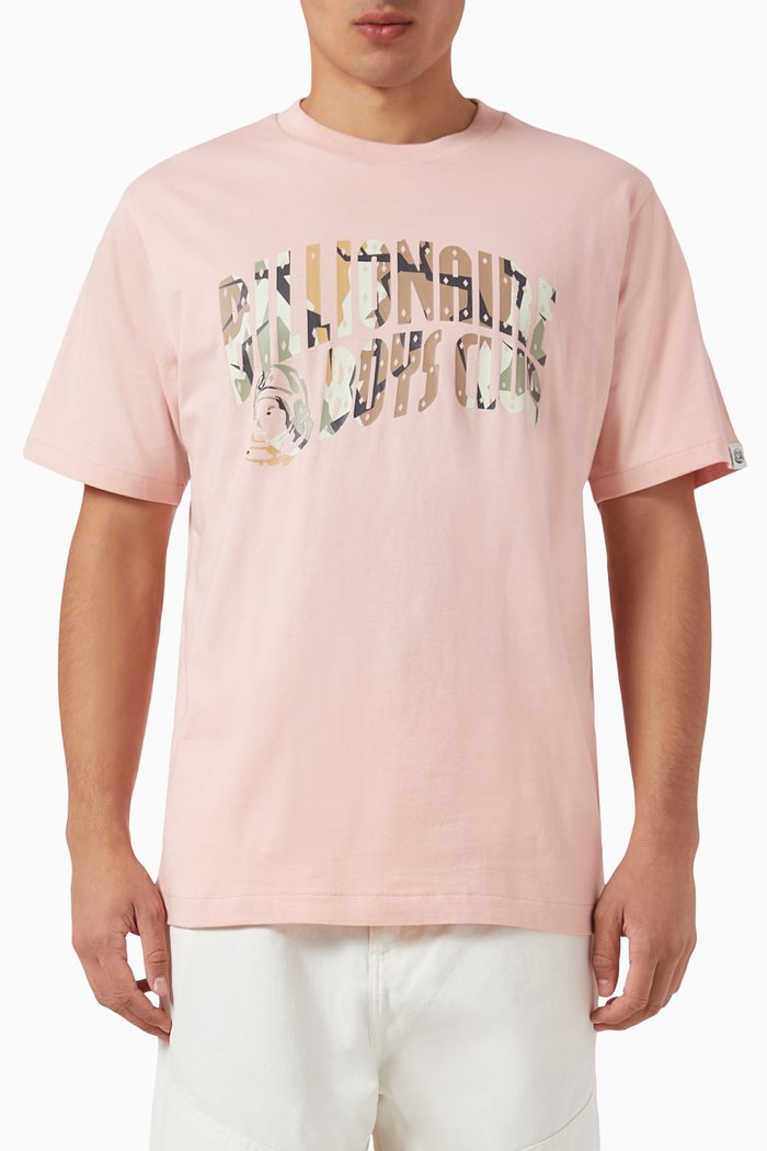 

Camo Arch Logo T-shirt in Cotton Jersey, Pink
