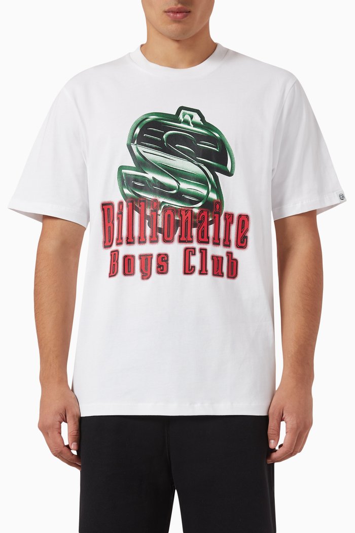 

Dollar Sign Logo T-shirt in Cotton Jersey, White