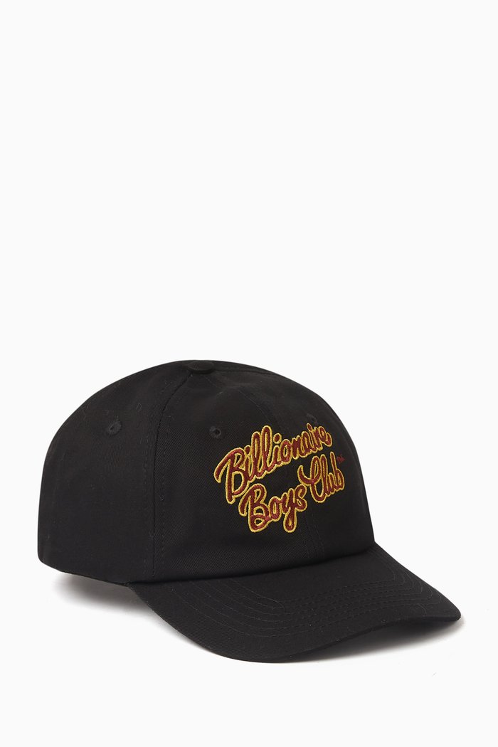 

Script Logo Embroidered Cap in Cotton, Black