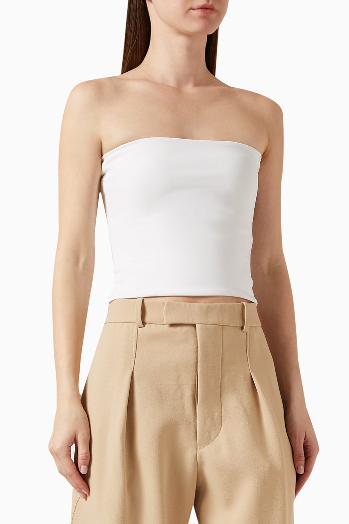 

Opaque Tube Top in Stretch Jersey, White