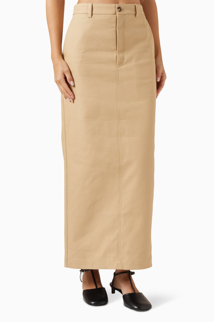 Drill Column Skirt in Twill, Neutral