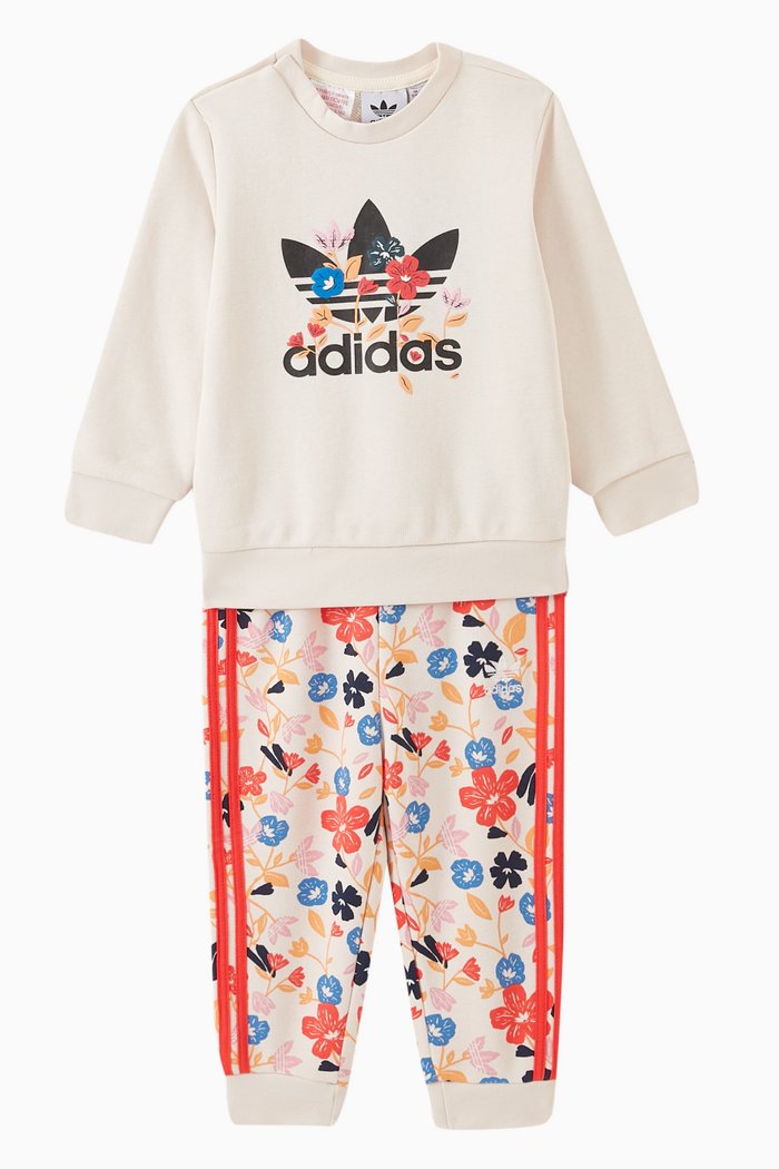 

Floral Sweatshirt & Pants Set in Cotton-blend, Multicolour