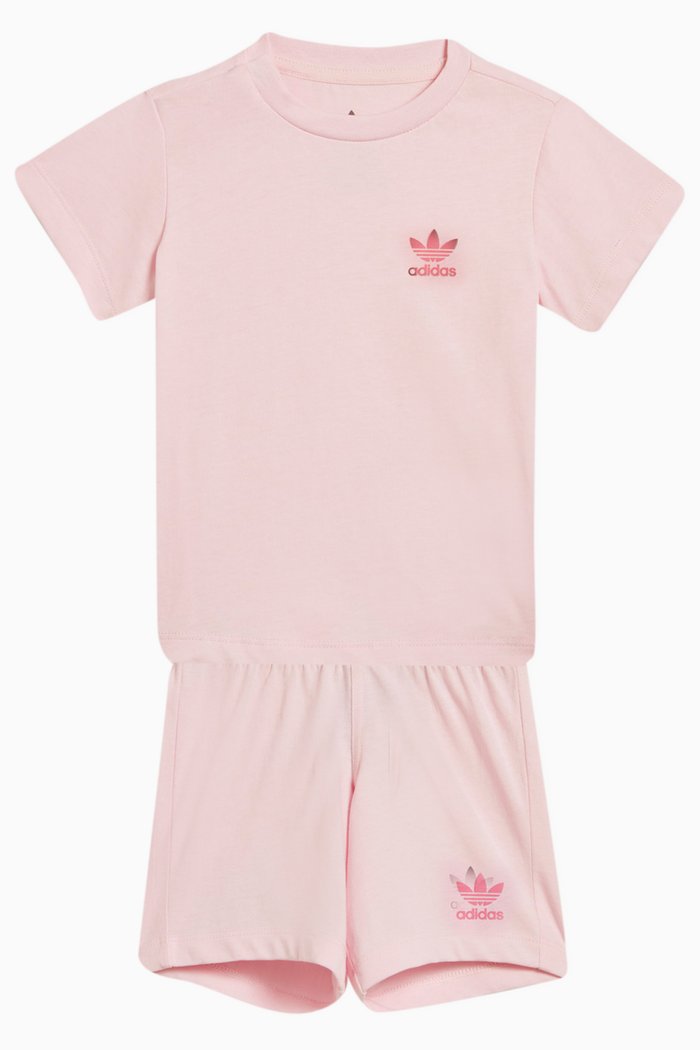 

Logo T-shirt & Shorts Set in Cotton, Pink
