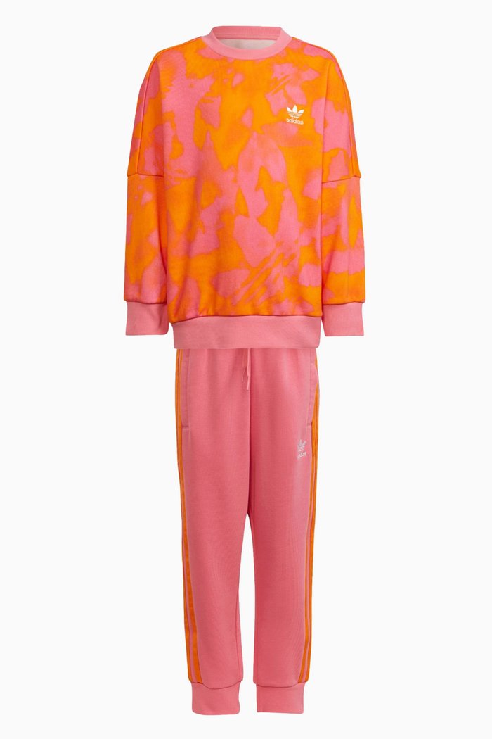 

Summer All-over Print Top & Pants Set in Cotton-blend, Orange