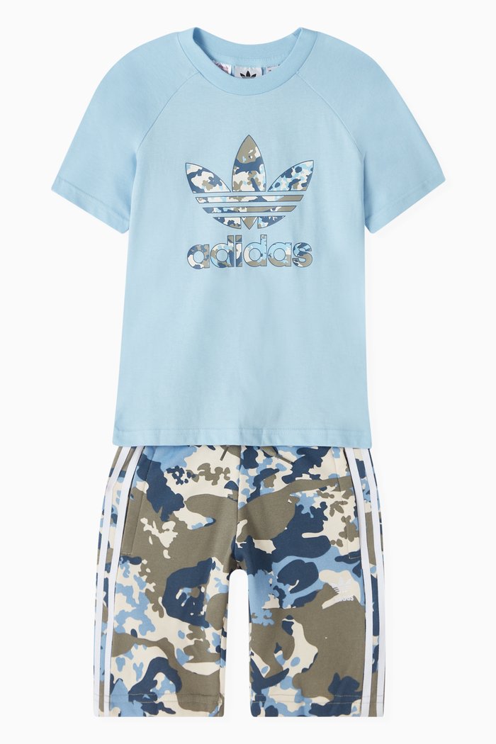 

Camo T-shirt & Shorts Set in Cotton, Blue