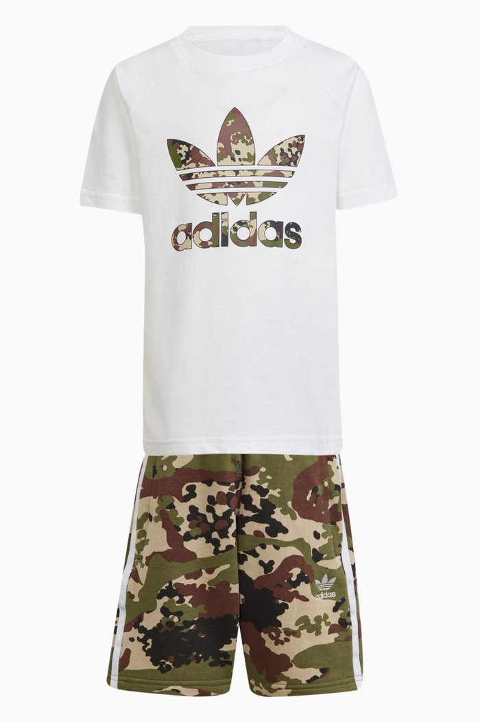 

Camo T-shirt & Shorts Set in Cotton, White