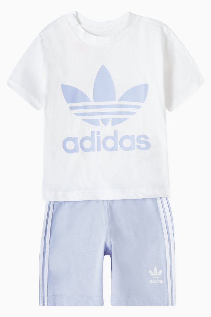 

Trefoil T-shirt & Shorts Set in Cotton, Multicolour