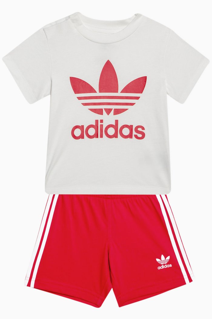 

Trefoil T-shirt & Shorts Set in Cotton Jersey, Multicolour