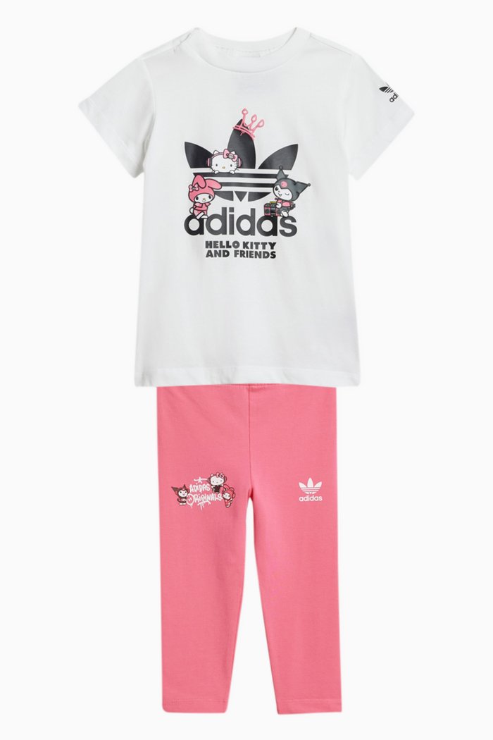 

x Hello Kitty T-shirt Dress & Leggings Set in Cotton, White