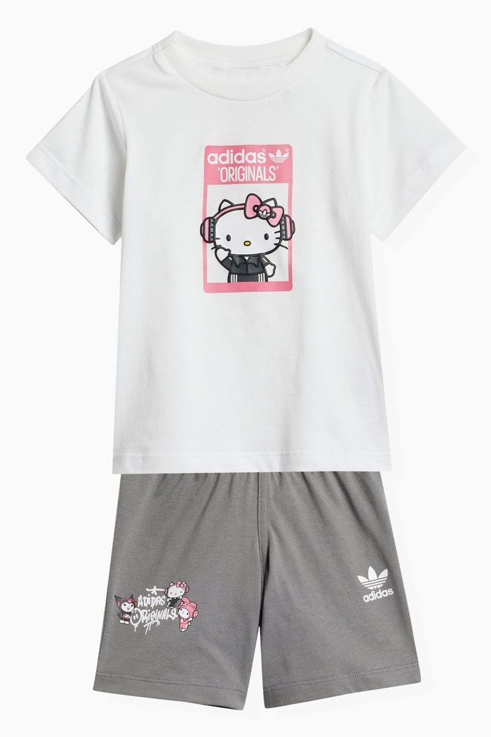 

x Hello Kitty T-shirt & Shorts Set in Cotton, White
