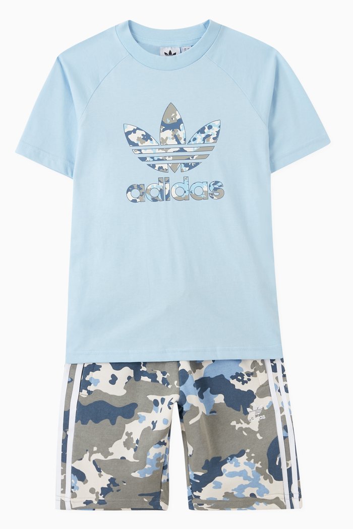 

Camo T-shirt & Shorts Set in Cotton, Blue