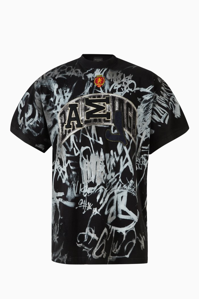 

Unisex Skater Oversized-fit T-shirt in Vintage Jersey, Black
