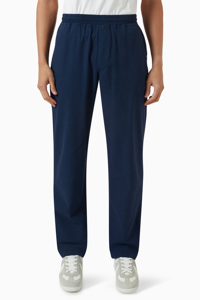 

Calm Textured Pants in Seersucker, Blue