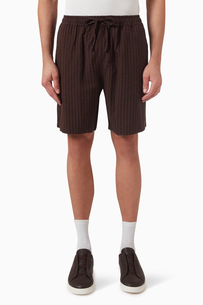 

Vole Shorts in Seersucker Tencel-blend, Brown