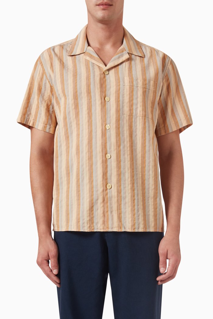 

Otter Shirt in Seersucker Organic Cotton, Multicolour