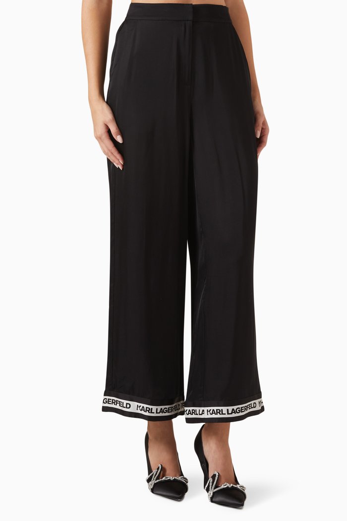 

Logo-tape Pants in Satin, Black