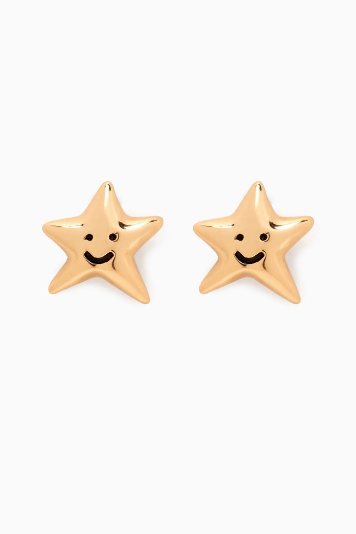 

Smile Star Stud Earrings in Gold-pated Brass