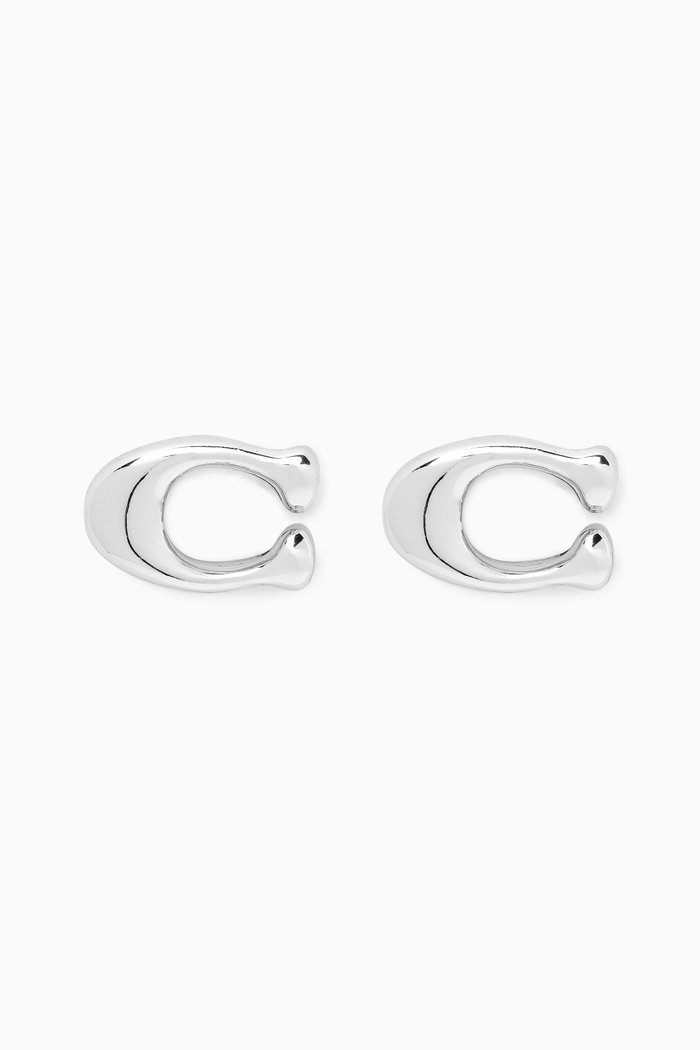 

Signature C Stud Earrings in Silver-plated Brass