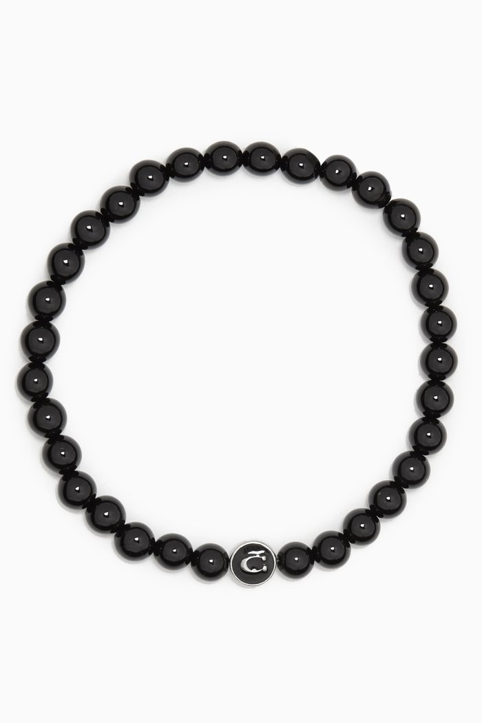 

Beaded C Stretch Bracelet, Black