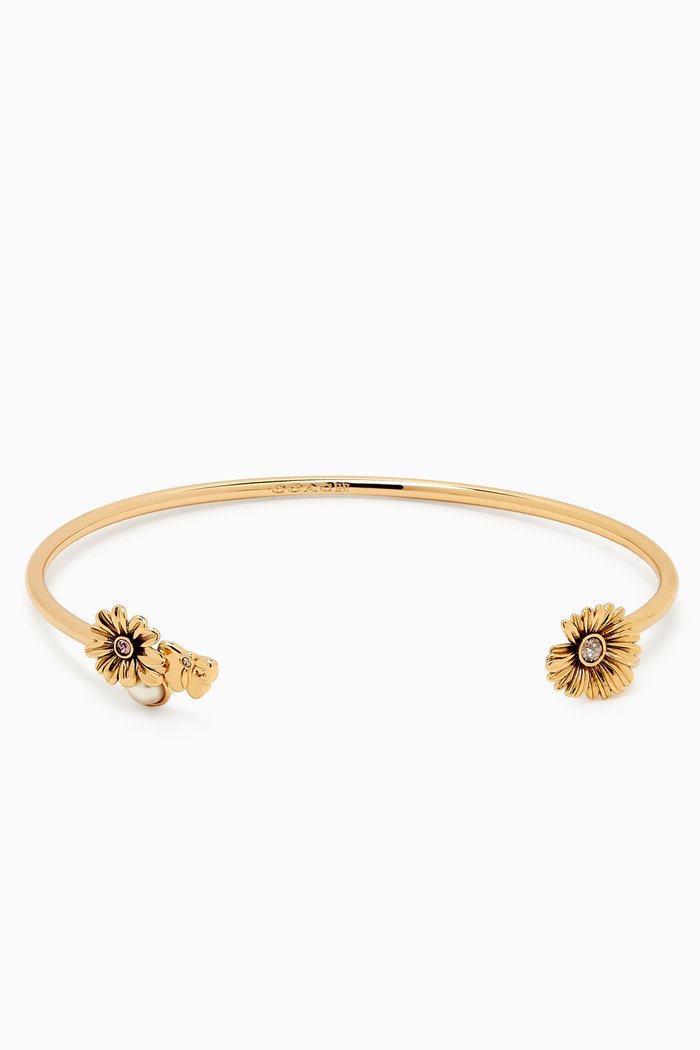 

Daisy Open Cuff Bracelet in Gold-plated Brass