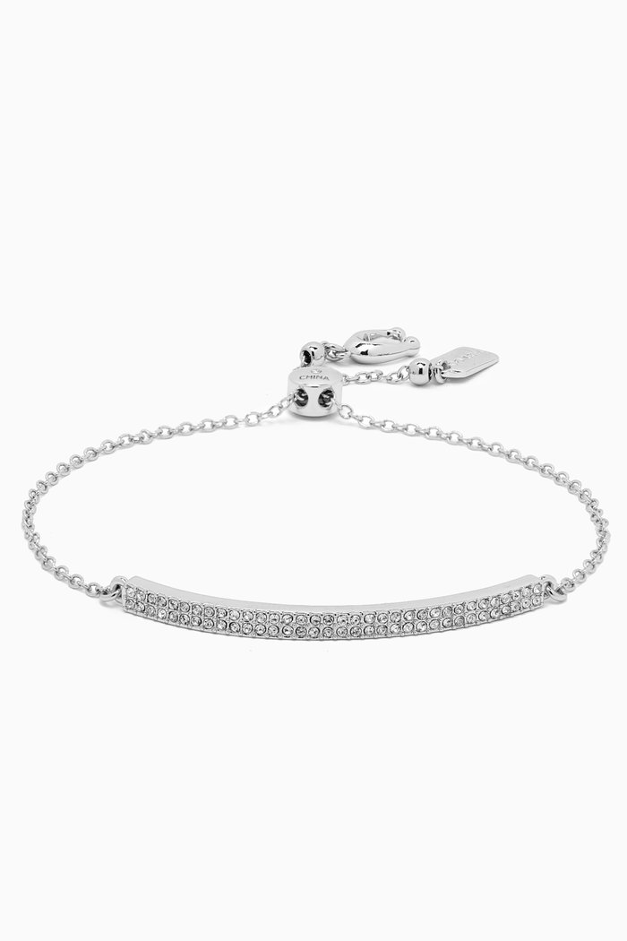 

Pave Crystal Bar Slider Bracelet in Silver-plated Brass