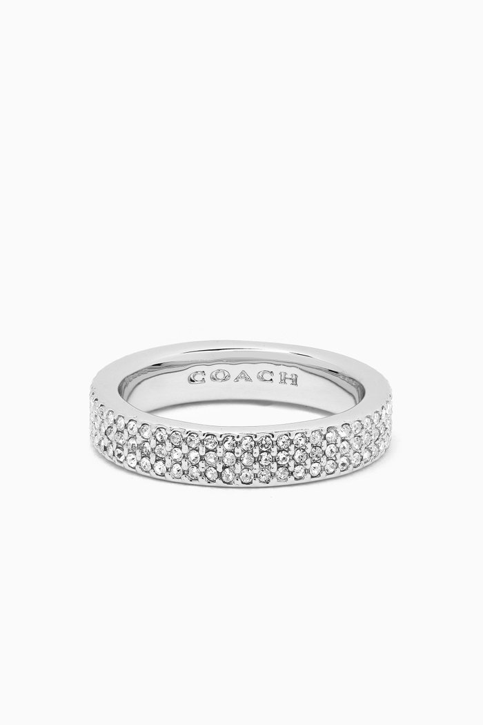 

Pave Crystal Ring in Silver-plated Brass