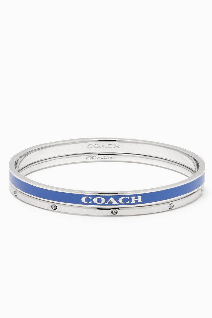 

Enamel Bracelet Set in Silver-plated Brass, Blue