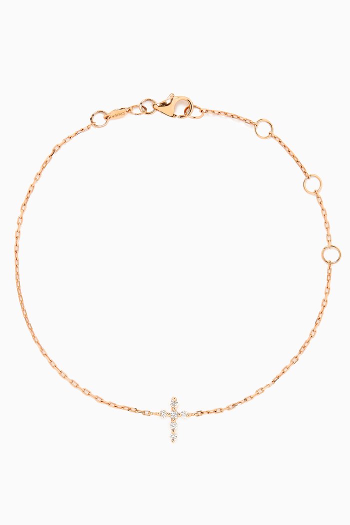 

Cross Diamond Chain Bracelet in 18kt Rose Gold