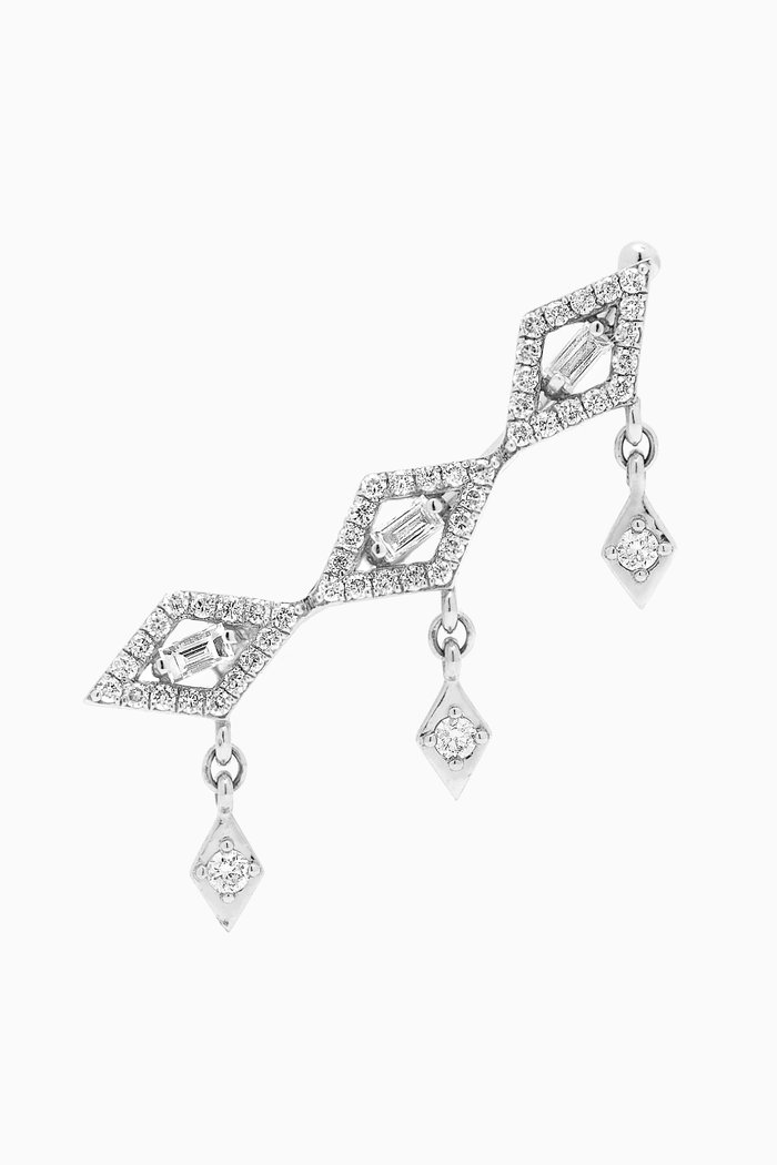 

Delicatesse Diamond Single Climber Earring in 18kt White Gold