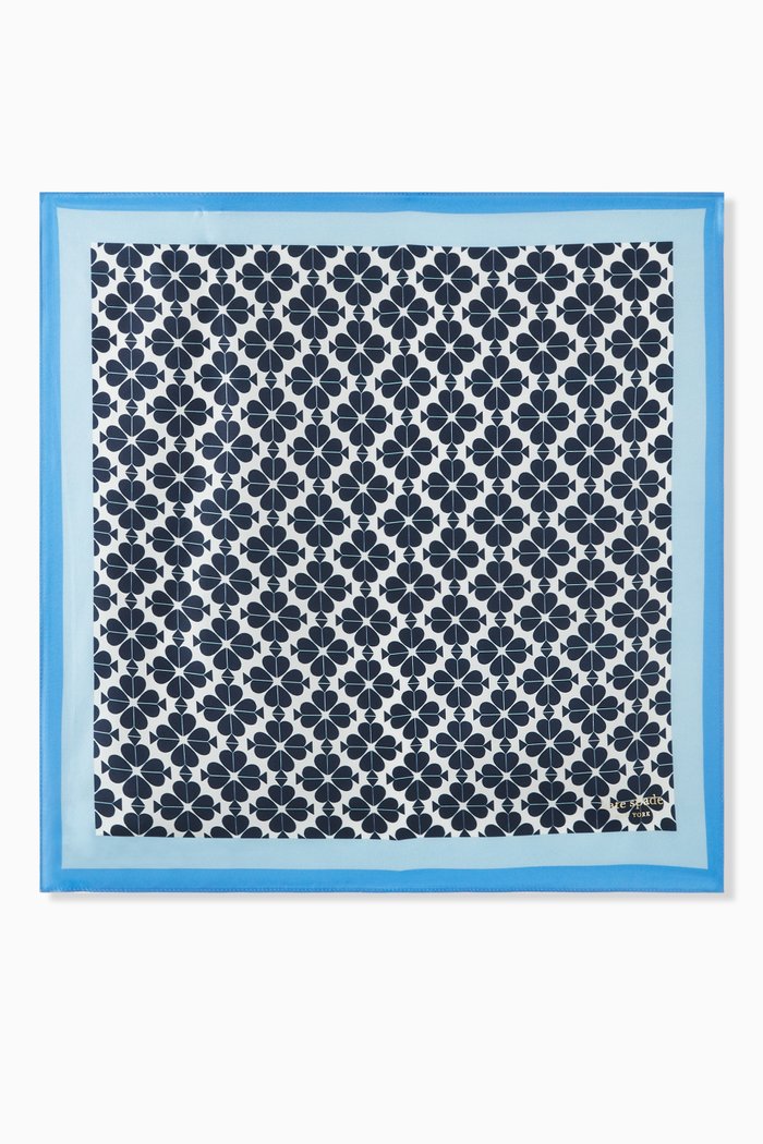 

Spade Flower Bandana in Cotton-silk, Blue