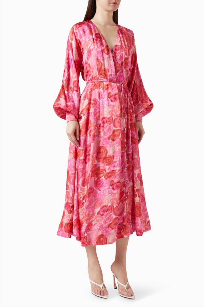 

Tinley Wrap Front Midi Dress, Pink