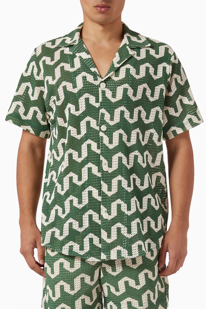 

Atlas Cuba Net Shirt in Woven Bobbinet, Green