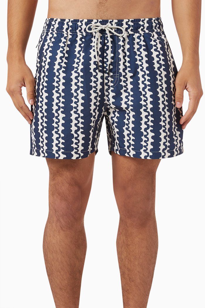 

Scribble Swim Shorts in Nylon, Blue