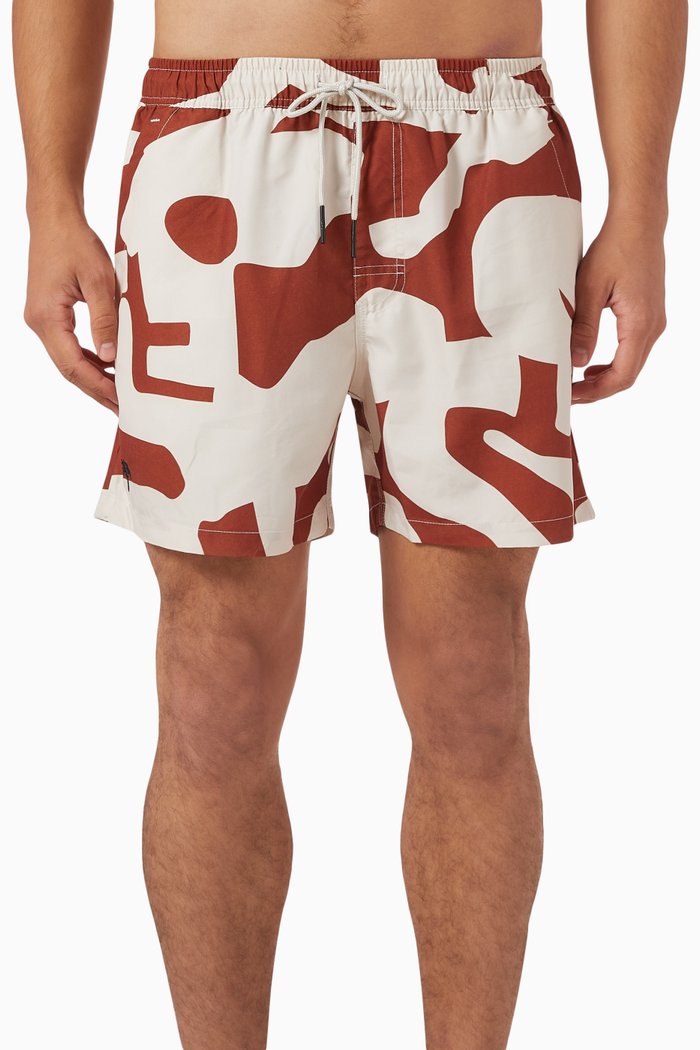 

Puzzlotec Swim Shorts in Nylon, Brown