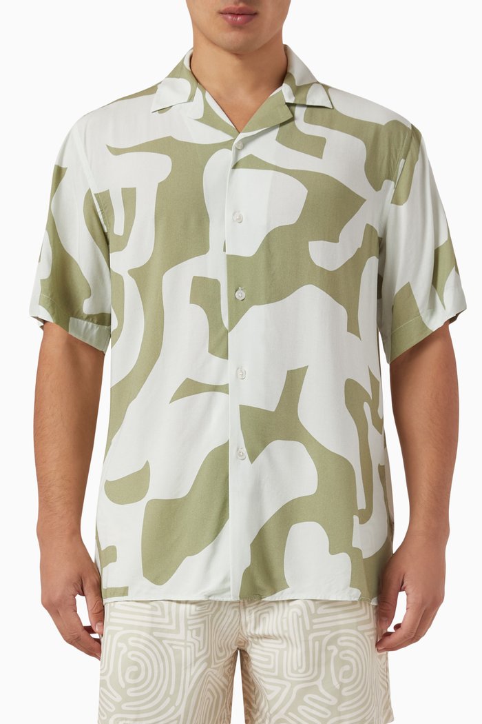 Puzzlotec Shirt in Viscose, Green