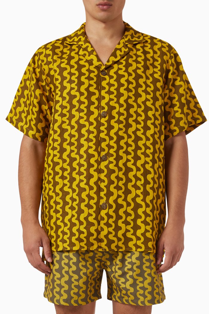 

Twine Cuba Shirt in Linen, Yellow