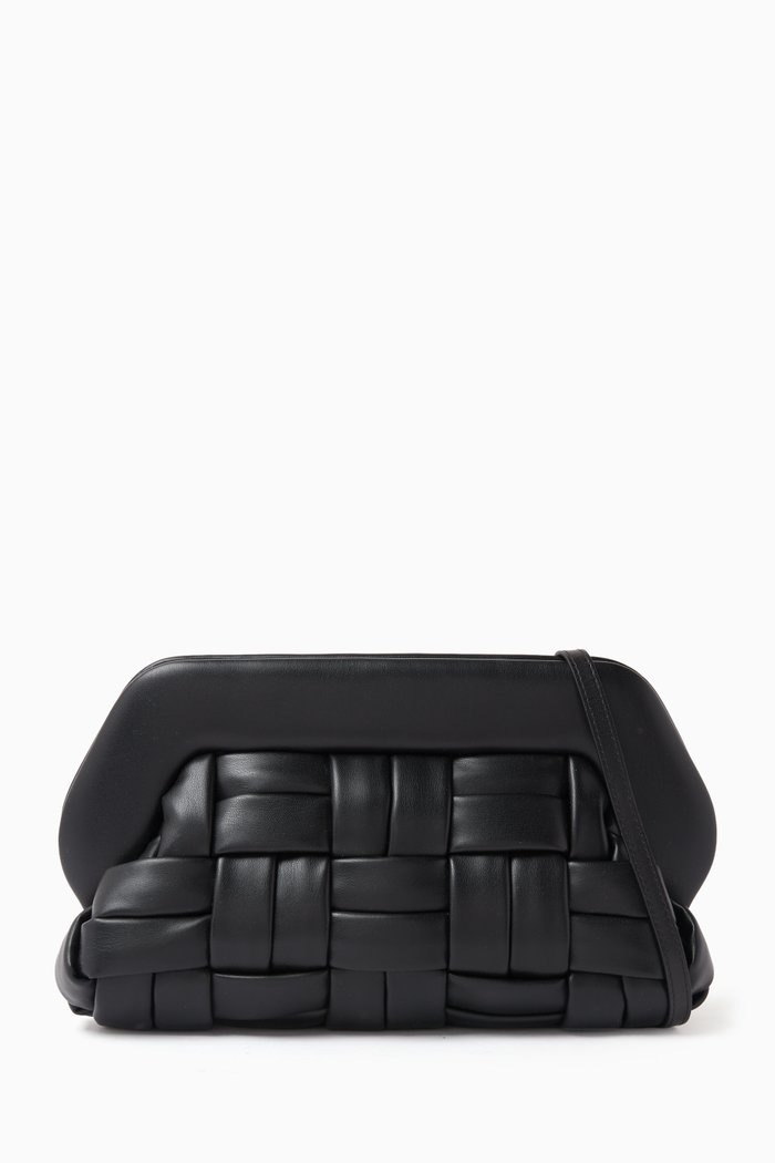 

Medium Bios Weaved Clutch Bag in Vegan Fabric, Black