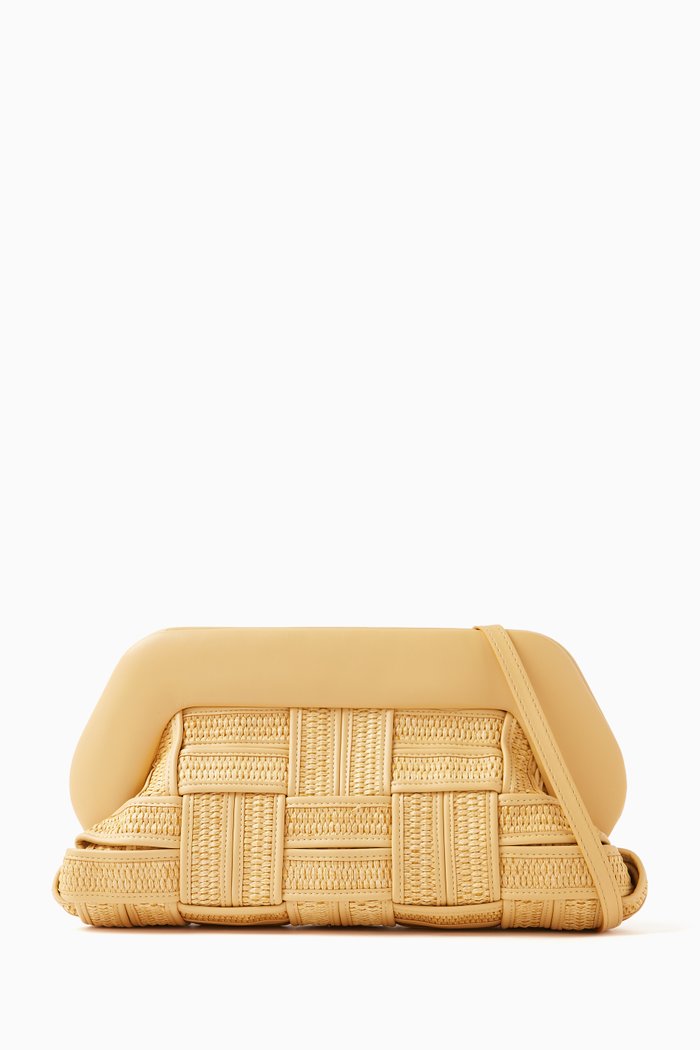 

Medium Bios Weaved Clutch Bag in Vegan Fabric, Neutral