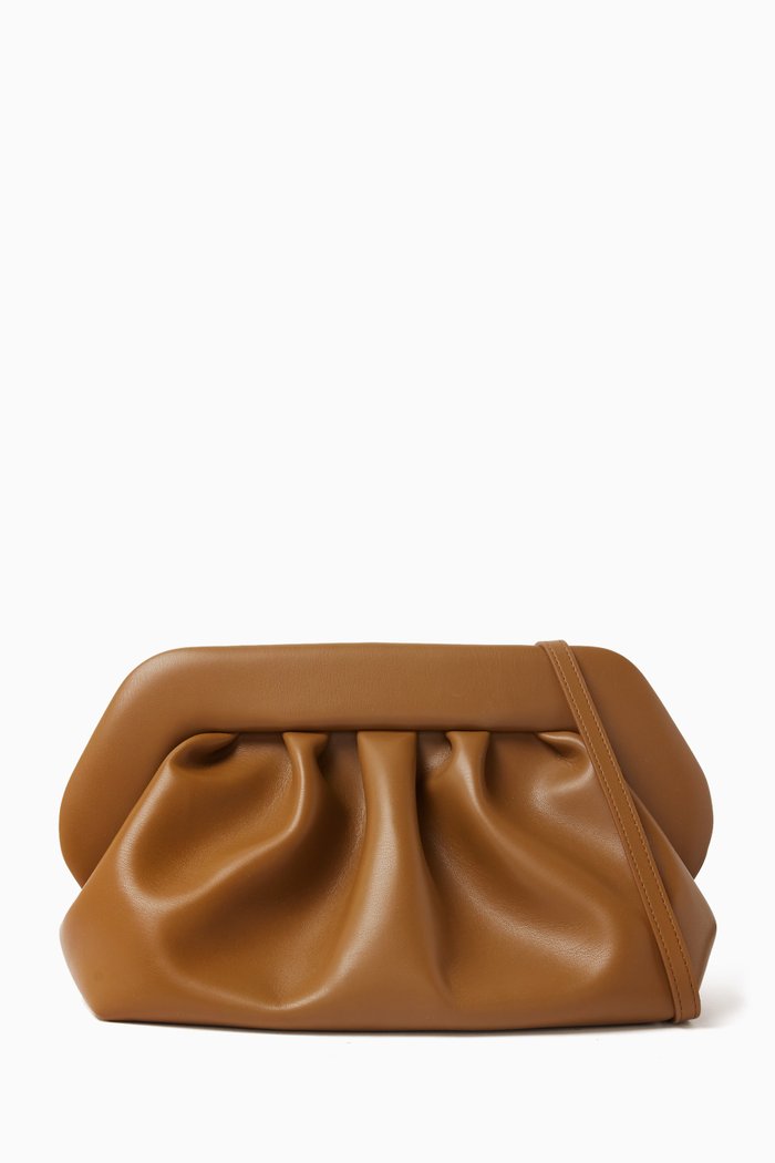 

Medium Bios Clutch Bag in Vegan Fabric, Brown