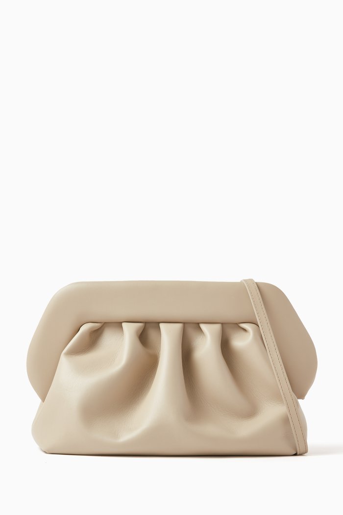 

Medium Bios Clutch Bag in Vegan Fabric, Neutral