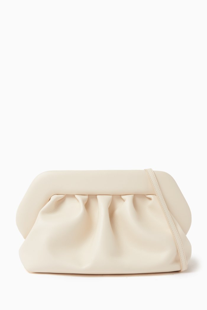

Medium Bios Clutch Bag in Vegan Fabric, White