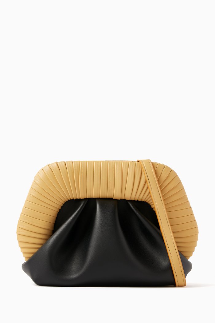 

Mini Gea Cordonia Clutch Bag in Vegea Grape Fabric, Black