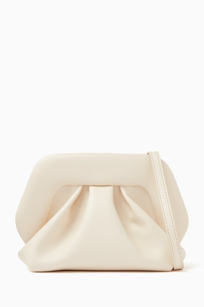 Mini Gea Clutch Bag in Vegan Fabric, White