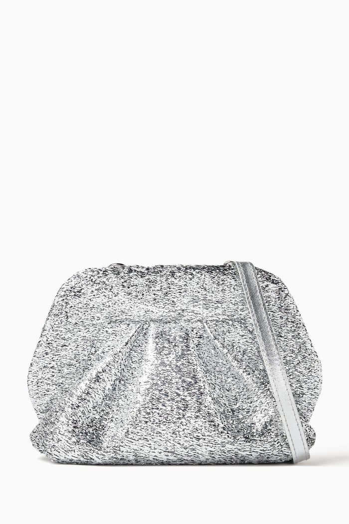 

Mini Gea Clutch Bag in Vegan Fabric, Silver