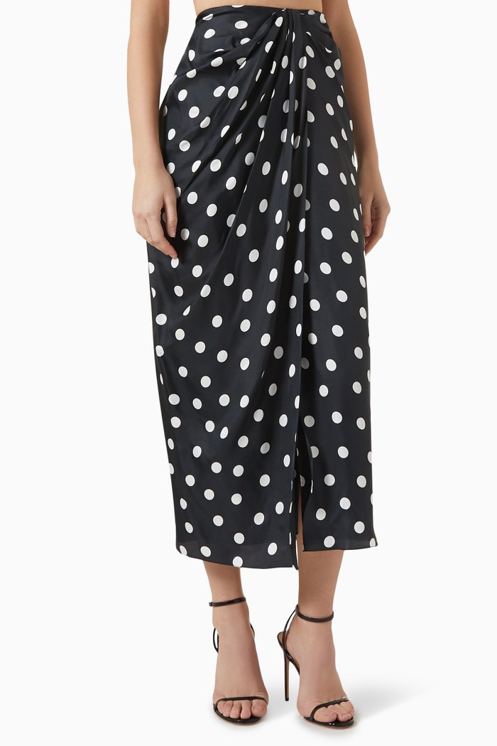 

Polka-dot Sarong Wrap Skirt, Multicolour